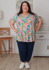 plus size floral summer short sleeve top