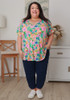 plus size floral summer short sleeve top