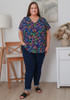 Plus Size Multi Leaf Short sleeve bamboo tee 