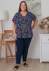 Plus Size Multi Leaf Short sleeve bamboo tee 