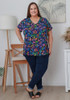 Plus Size Multi Leaf Short sleeve bamboo tee 
