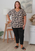 Plus Size Stretch Bamboo Tee In Black And Taupe