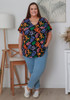 plus size playful print short sleeve top