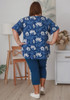 Plus Size Stretch Rayon Tee in Leaf Silhouette