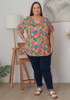 Plus Size Stretch Rayon Tee in Floral Fusion