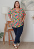 Plus Size Stretch Rayon Tee in Floral Fusion