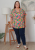 Plus Size Stretch Rayon Tee in Floral Fusion