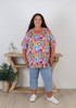 Plus Size Short Sleeve Top in Fun Florals