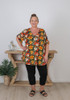 Plus Size Curvaceous Short Sleeve Tropical Top 