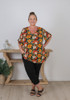 Plus Size Short Sleeve Top in Tropical Lilies