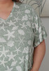 Plus Size Stretch Rayon Tee in Olive Starfish and Shells
