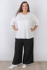 Plus Size Linen Blend Wide Leg Pant in Black