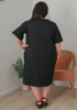 Plus Size Stretch Cotton Dress In Black