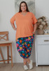 plus size stretch floral crop pants - curvaceous 