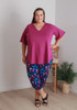 Plus Size Bamboo Crop Ruched Pant In Evening Butterflies