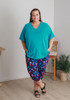 Plus Size Bamboo Crop Pant In Evening Butterflies