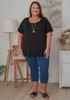 Plus Size Scoop Neck Bamboo Tee In Black