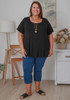 Plus Size Scoop Neck Bamboo Tee In Black