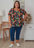 Plus Size Scoop Neck Bamboo Tee In Tropical Macaw