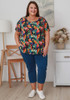 Plus Size Scoop Neck Bamboo Tee In Tropical Macaw