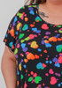 Plus Size Scoop Neck Bamboo Tee in Funky Hearts