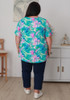 Plus Size Scoop Neck Bamboo Tee In Ocean Bloom