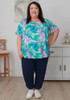 Plus Size Scoop Neck Bamboo Tee In Ocean Bloom
