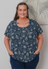 Plus Size Scoop Neck Bamboo Tee in Seashell