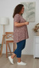Plus Size Scoop Neck Bamboo Tee In Mocha Floral Outline