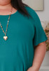 Plus Size Scoop Neck Bamboo Tee In Teal
