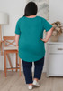 Plus Size Scoop Neck Bamboo Tee In Teal