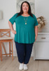 Plus Size Scoop Neck Bamboo Tee In Teal