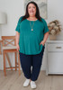 Plus Size Scoop Neck Bamboo Tee In Teal
