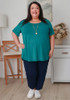 Plus Size Scoop Neck Bamboo Tee In Teal