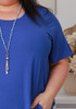 Plus Size Scoop Neck Bamboo Tee In Blue