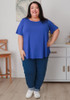 Plus Size Scoop Neck Bamboo Tee In Blue
