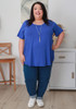 Plus Size Scoop Neck Bamboo Tee In Blue