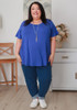 Plus Size Scoop Neck Bamboo Tee In Blue