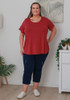 Plus Size Scoop Neck Bamboo Tee in Boysenberry