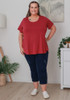 Plus Size Scoop Neck Bamboo Tee in Boysenberry