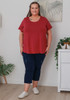 Plus Size Scoop Neck Bamboo Tee in Boysenberry