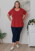 Plus Size Scoop Neck Bamboo Tee in Boysenberry