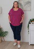 Plus Size Scoop Neck Bamboo Tee in Boysenberry