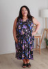 Plus Size Stretch Sleeveless Dress In Moonlight Garden