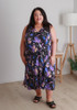 Plus Size Stretch Sleeveless Dress In Moonlight Garden