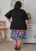 Plus Size Bamboo Short Stretch Skirt In Bold Floral