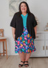 Plus Size Bamboo Short Stretch Skirt In Bold Floral