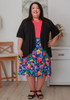 Plus Size Bamboo Short Stretch Skirt In Bold Floral