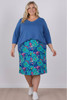 Bamboo Stretch Skirt In Turquoise Blooms