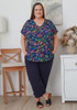 Plus Size  Linen Pant In Navy